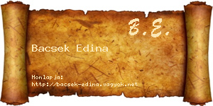 Bacsek Edina névjegykártya